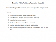 Rental and Utility Assistance Application Checklist