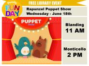 Puppet show will be at 11:00 a.m. at the Blanding library and 2:00 p.m. at the Monticello library Wednesday, June 18
