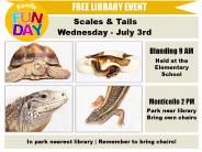 Scales & Tails is at 9:00 a.m. at the Blanding library and 2:00 p.m. at the Monticello library on Wednesday, July 3
