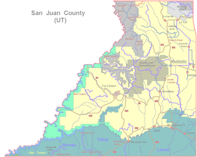 San Juan County, UT Map