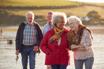 Mutli-cultural older adults smiling